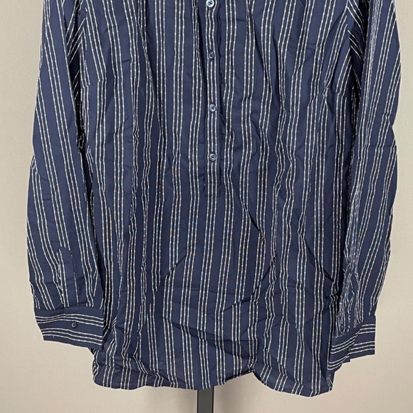NEW Talbots Shirt Womens Small blue white stripe henley button up casual classic - Picture 3 of 9